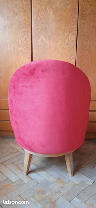 Petit fauteuil rouge vintage refait (image 2)