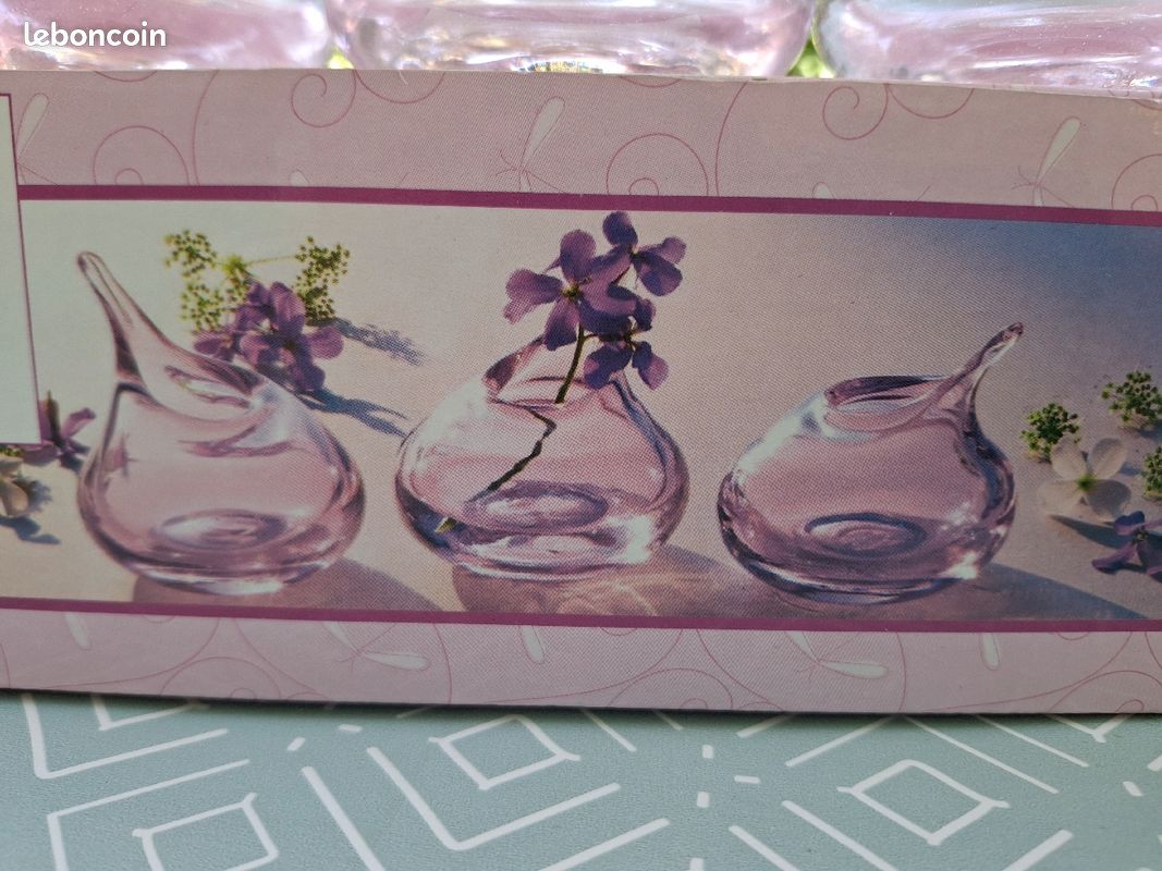 Lot de 3 petits soliflores roses (image 3)
