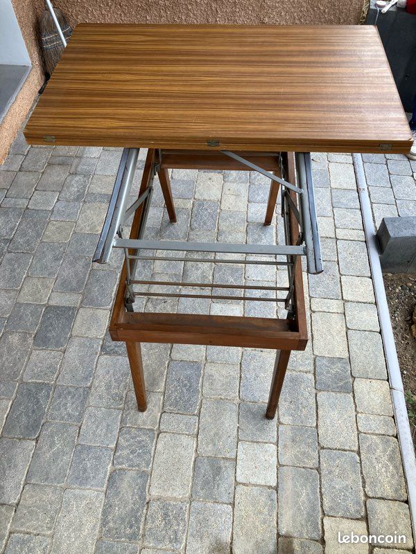 TABLE MODULABLE du Designer Albert Ducrot à système portefeuille année 1970 (image 6)