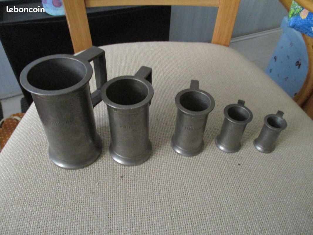 5 pots etain fin de TONGE 90 (image 1)