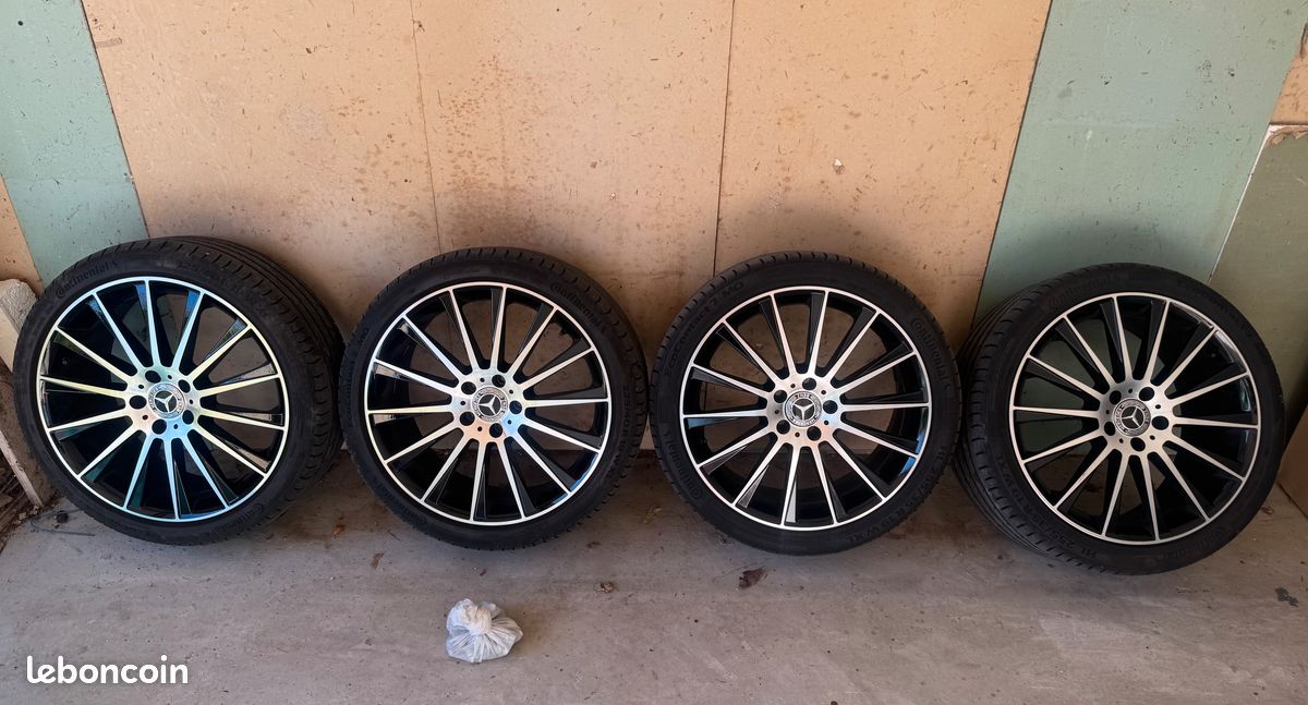 Pack Jantes pneus Mercedes classe C AMG replica 19 avec pneus Continental quasi neufs et capteurs TPMS (image 1)