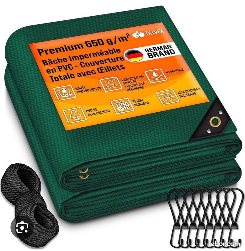 Bâche de protection Tillvex NEUVE 5x8m (image 1)