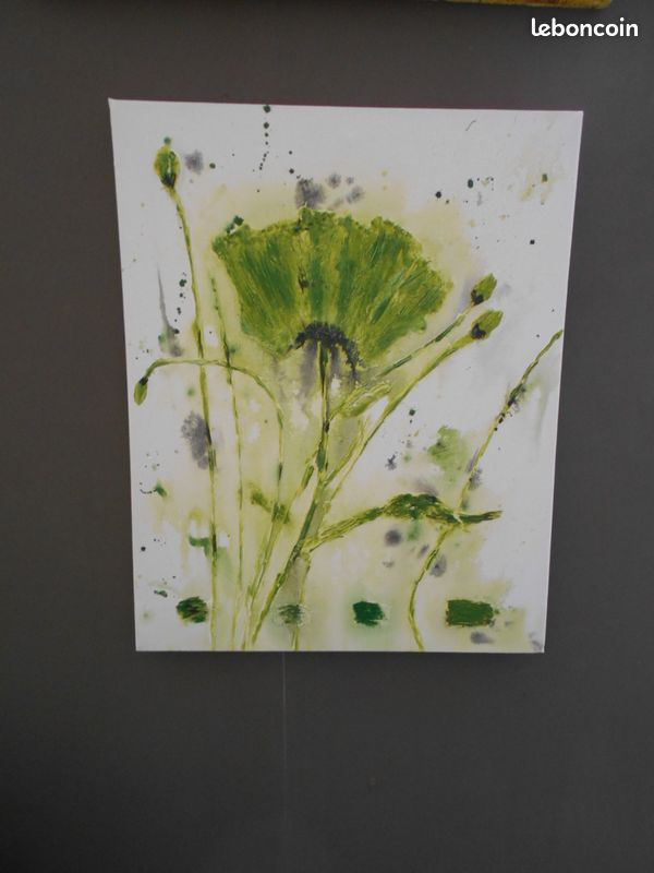 Tableau coquelicot vert (image 1)