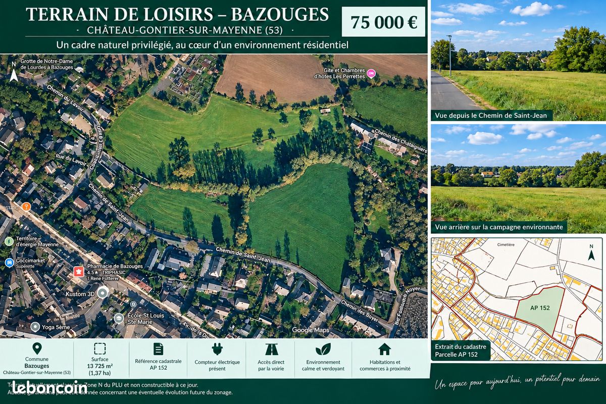 Château Gontier Sur Mayenne Terrain · à Château-Gontier-sur-Mayenne · 75 000 €
