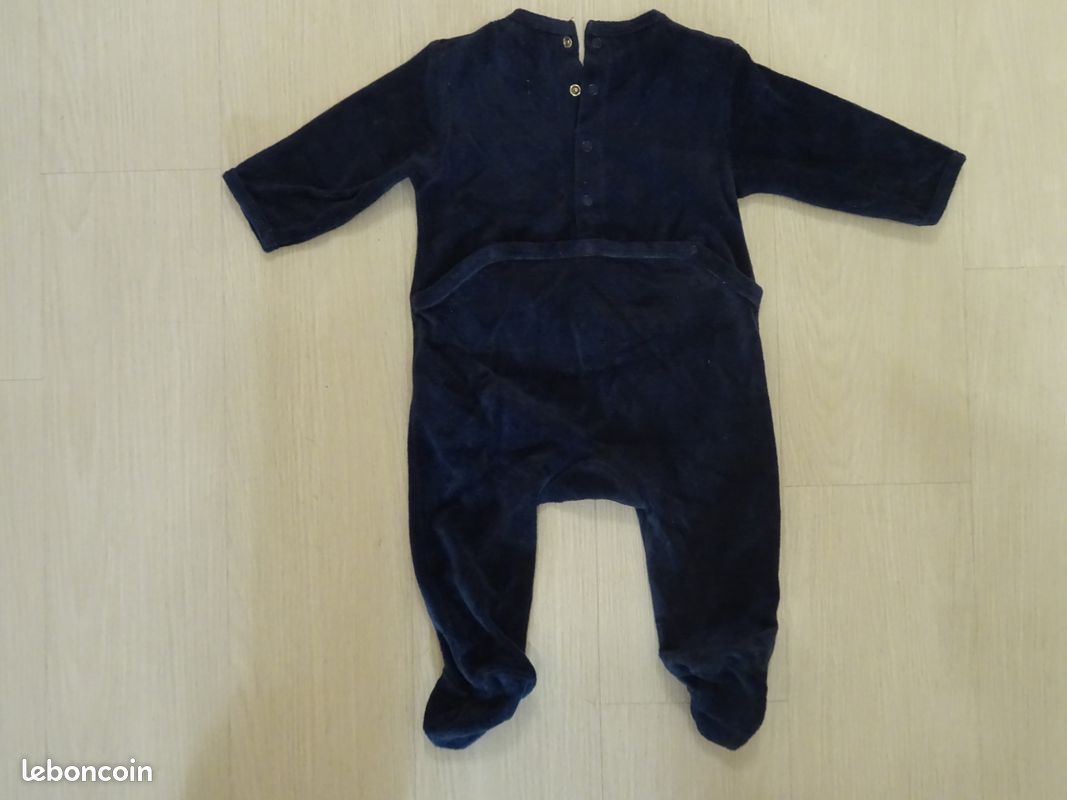 Pyjama grenouillère marine KIABI 9 mois (image 2)