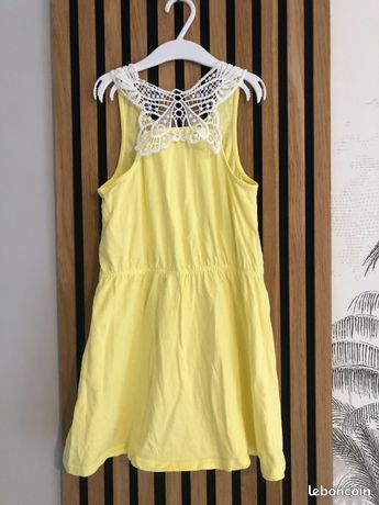 Barboteuse Jaune Clair Vertbaudet Dentelle Anglaise - Taille 12 Mois (74cm), Occasion Parfait état