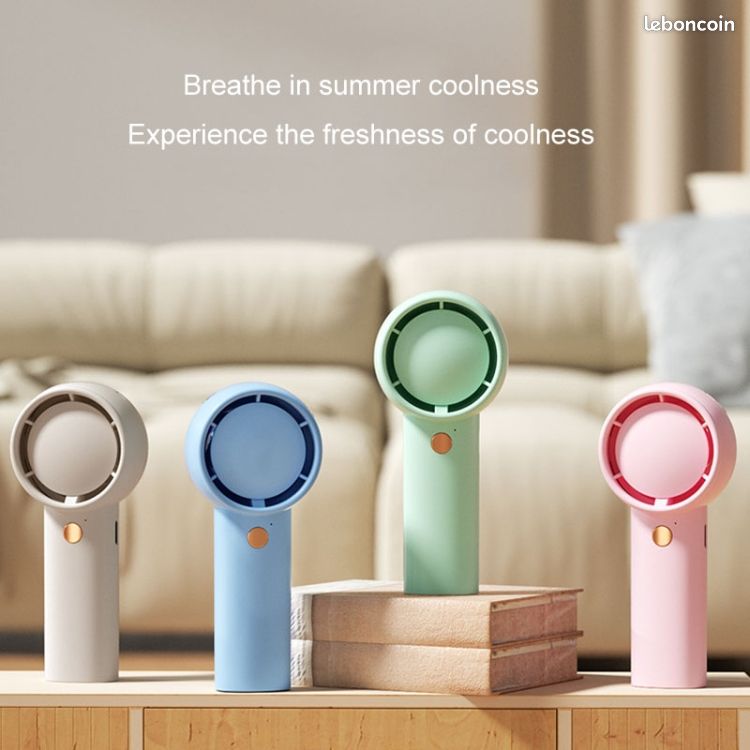 Mini ventilateur de bureau rechargeable à 3 vitesses, pour la maison, le bureau (couleur : rose, taille : 5000 mAh