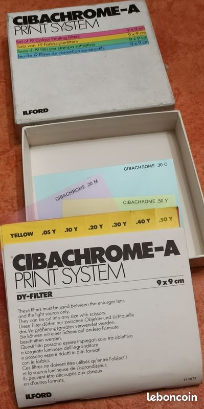 Ilford Cibachrome A 9x9 3,5x3,5 Jeu de filtres neuf dans la boîte