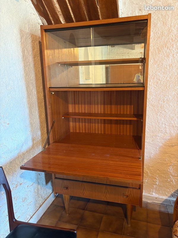 Secrétaire bureau bois vintage années 50/60 (image 2)