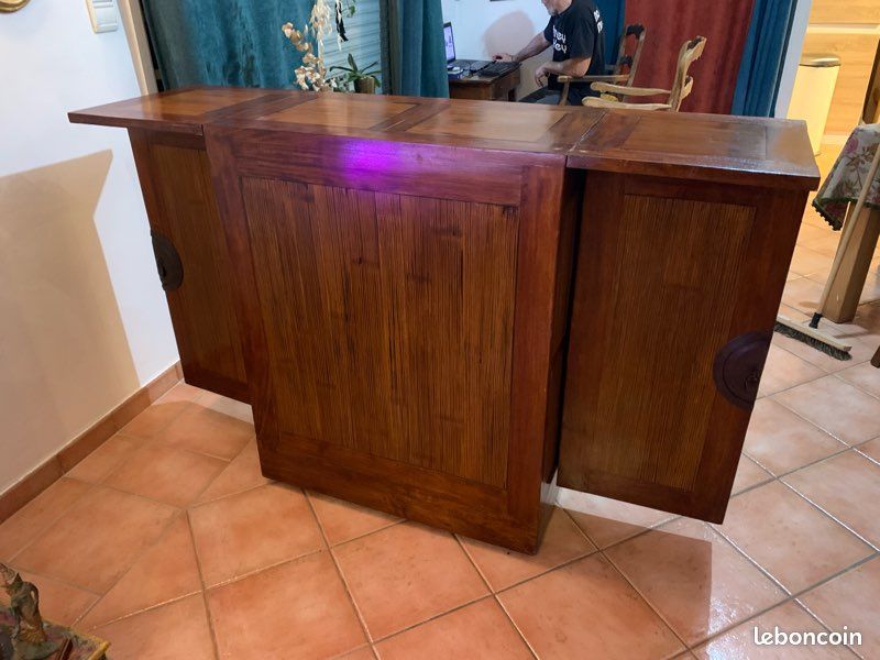 Bar pliant en bois massif & marqueterie (image 6)
