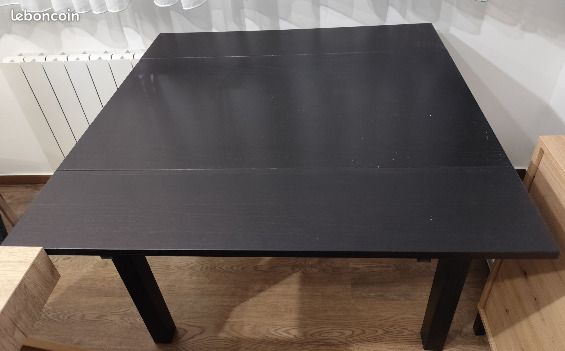 Table ikea noire 50cm x 90 cm + rallonges (image 3)