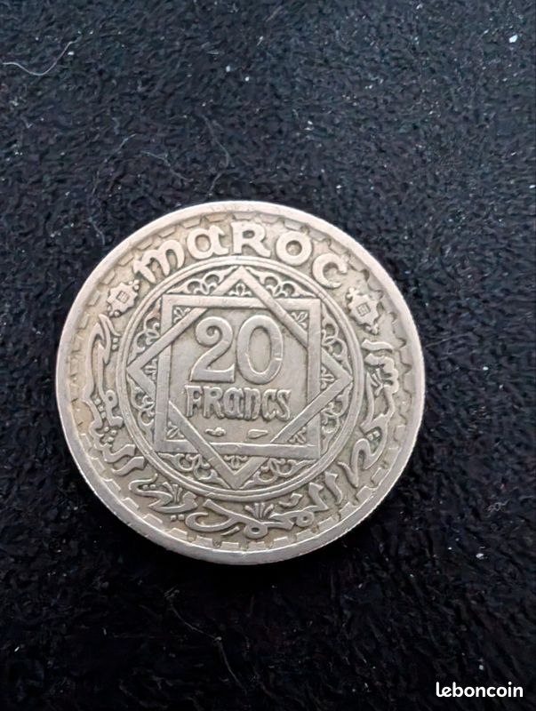 Bague Pièce De Monnaie 20 Francs Du Maroc En Argent - Anneau Argenté - Neuf Avec étui