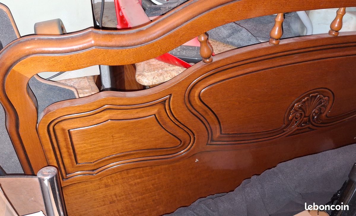 Ensemble lit 140 , 2 chevets et une commode style Louis XV merisier (image 2)