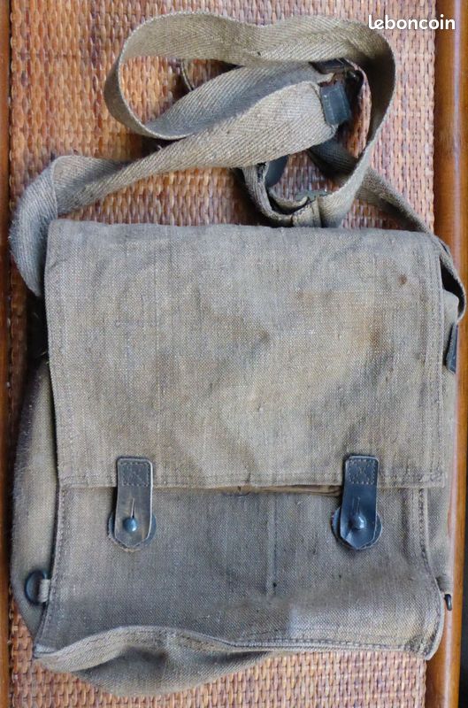 Pochette à Munitions Armée Italienne Vintage – Toile Kaki, Motif 37, Sac Magazine