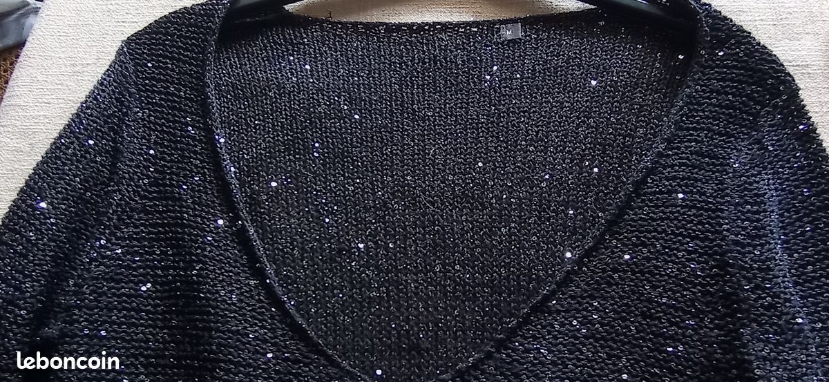 Robe Devernois Noire Et Blanche Taille 38 Avec Corset à Paillettes – Idéale Soirée, été Ou Hiver