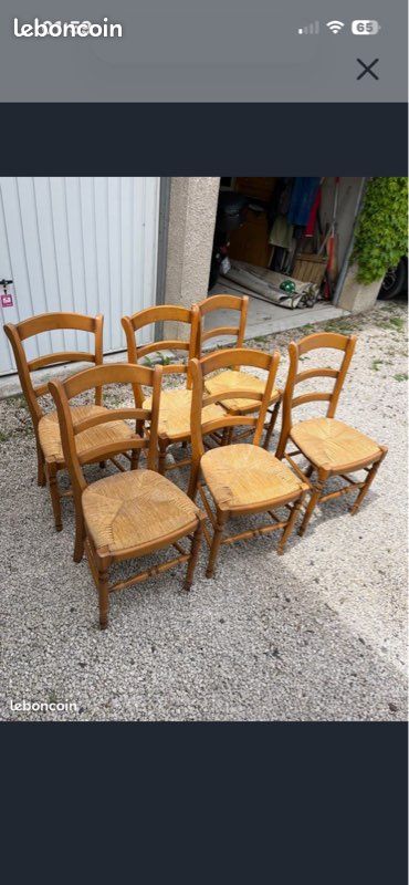 6 chaises en paille (image 1)
