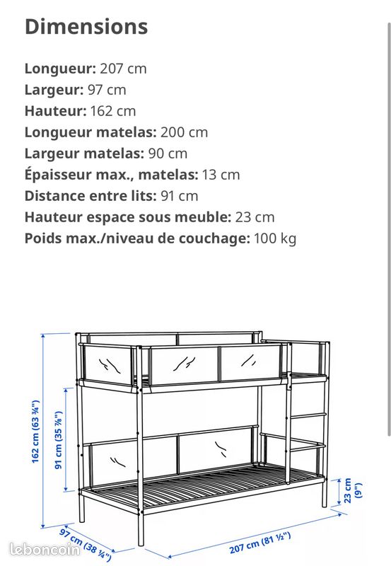 Lit superposé IKEA (image 3)