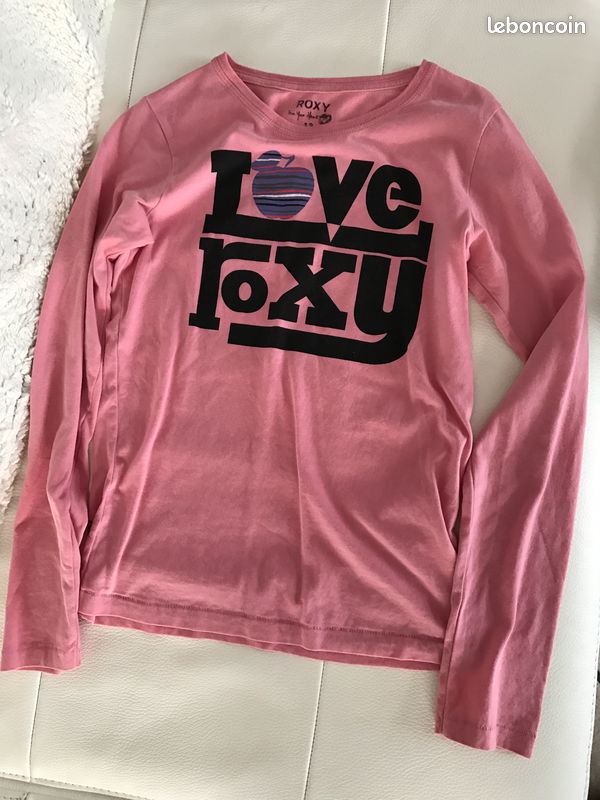 Tee shirt roxy rose état neuf (image 1)