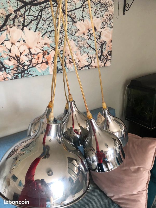 Lustre plafonnier en chrome (image 2)