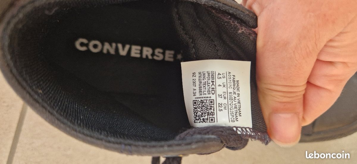 Converse haute noire T37 (image 3)