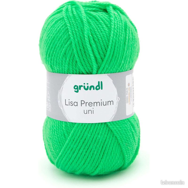 Lot De 10 Pelotes De Laine Phildar Partner 3.5 Couleur Vert Empire - Neuves, Acrylique, Polyamide, Aiguille 3.5