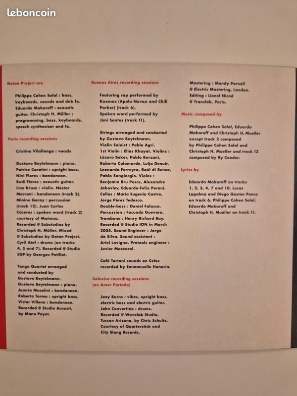 Gotan Project, Lunático (image 4)