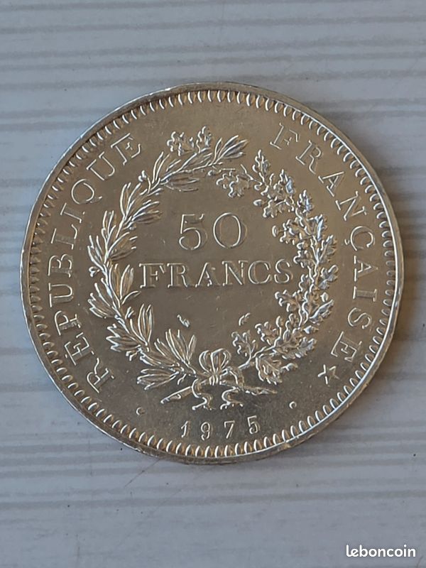 Pièce en argent 50 Francs Hercule 1975 (image 1)