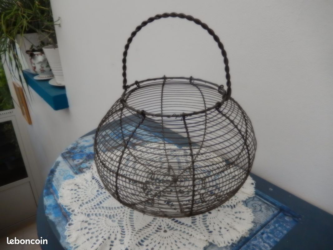 Panier à œufs Ancien - Noir - Vintage - Très Bon état