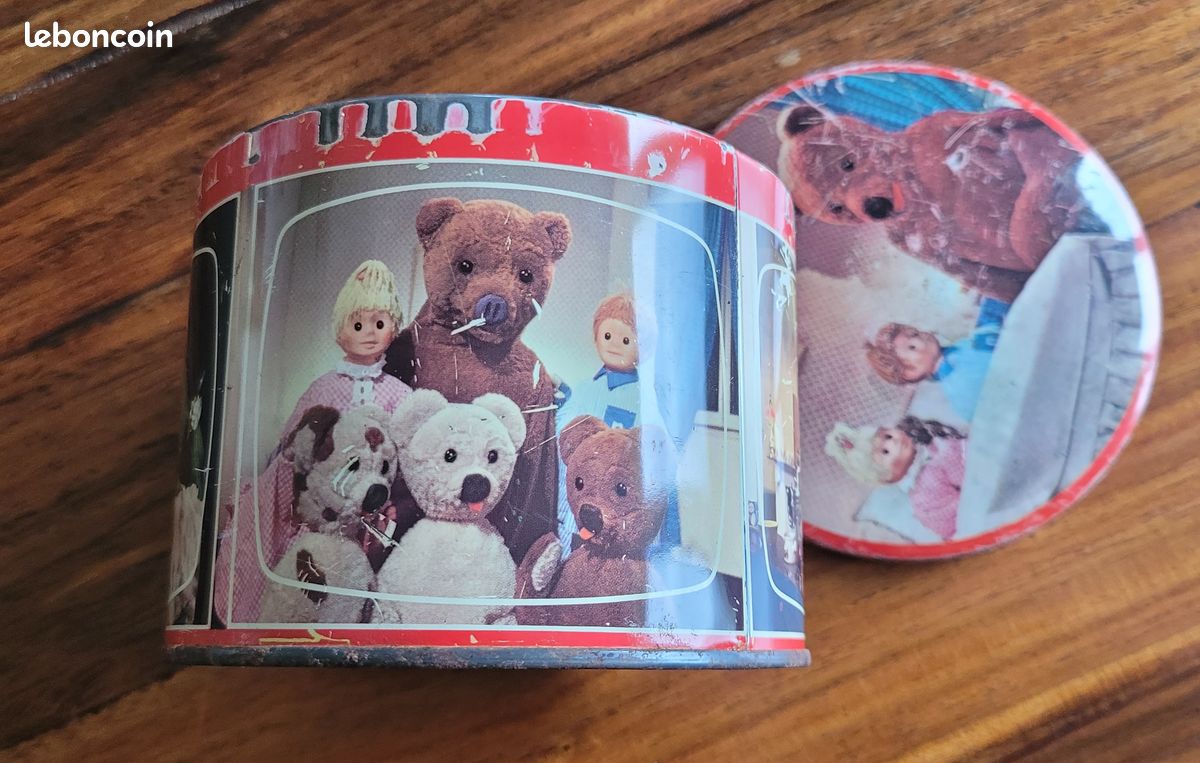 Boite vintage Nounours, Nicolas, Pimprenelle et Marchand de sable