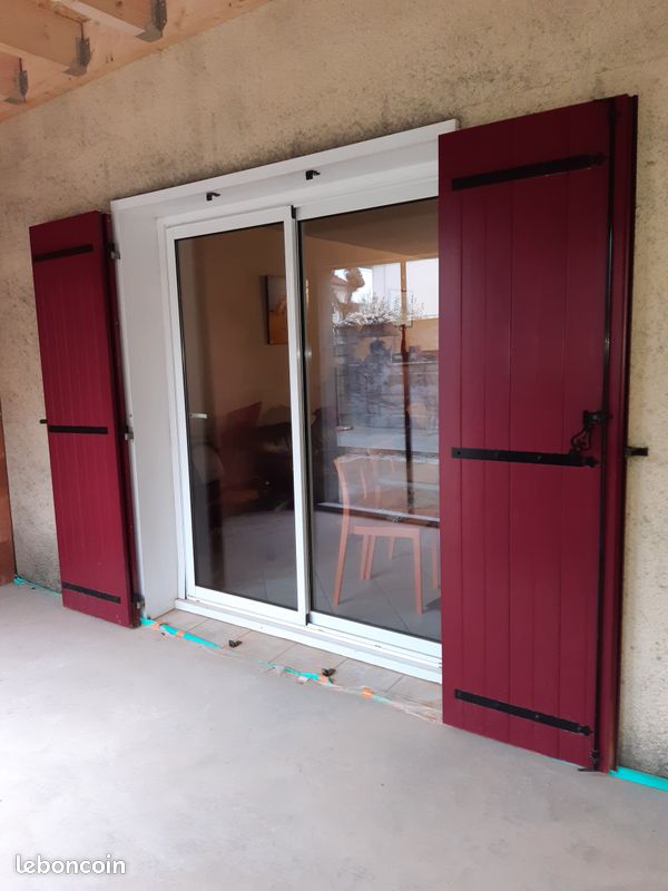 Volets battants alu renforcé 180cm rouges (image 3)