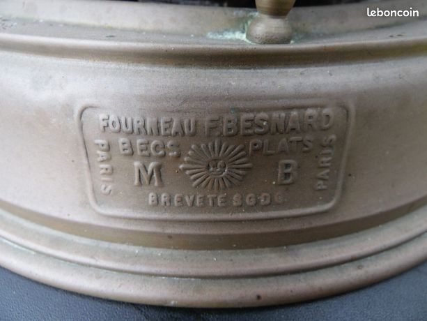 Vieux Réchaud Double F. Besnard Paris - Fonctionne à L'alcool Ou Au Pétrole - Tôle