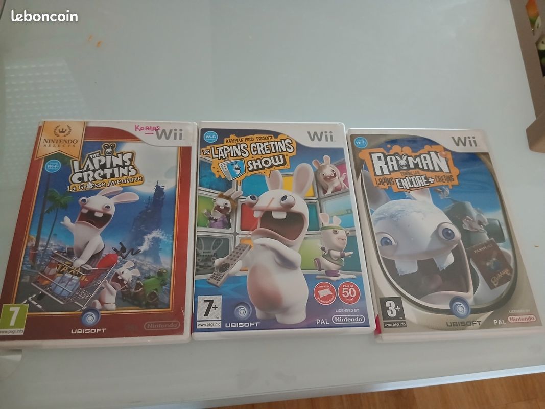 Lot De 3 Jeux Wii - Les Lapins Crétins - VF - Notices - PAL - Bon état
