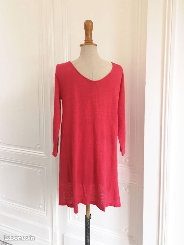 Taille 38 fr 100% lin jolie tunique rose framboise jamais portée GOzé (image 5)