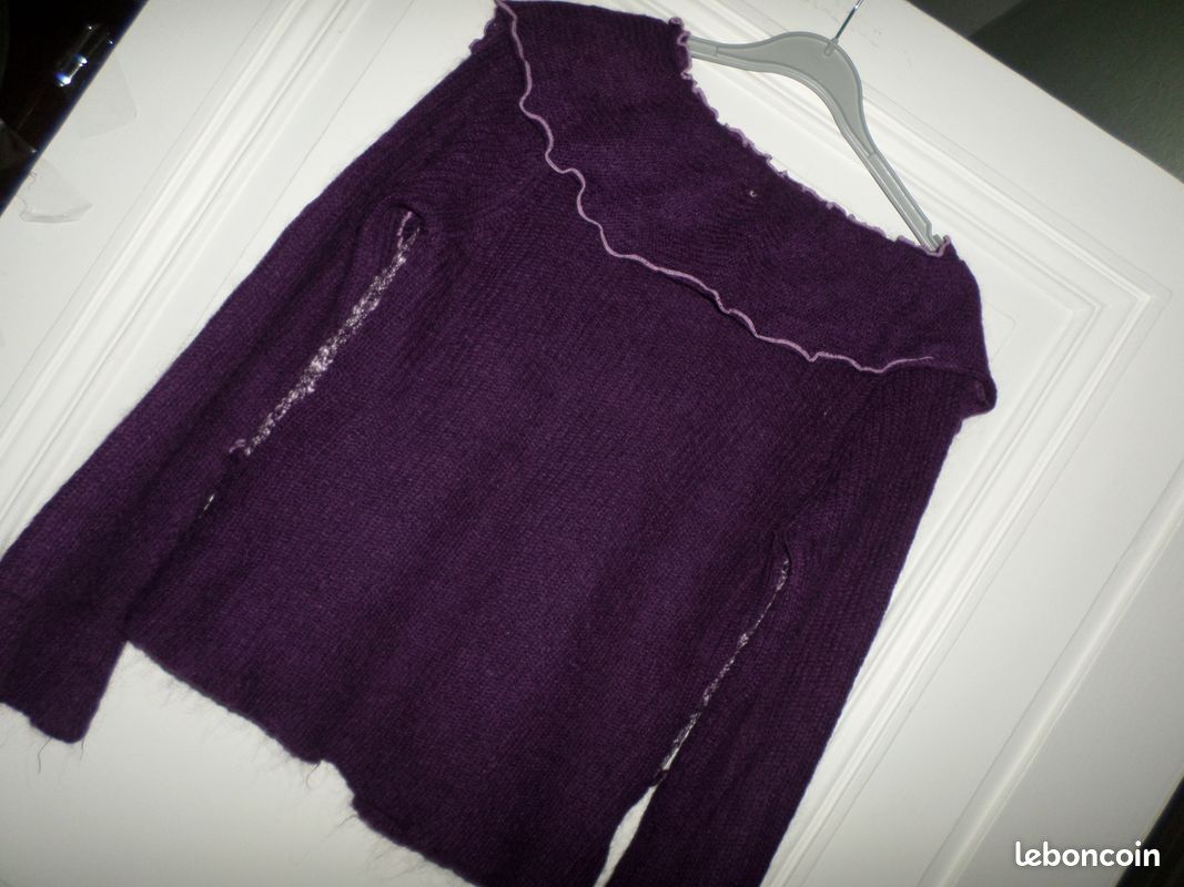 SUPERBE pull aubergine - T 38/40 (image 1)