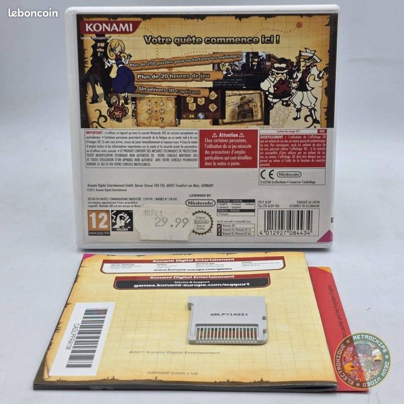 Jeu Nintendo 3DS : Docteur Lautrec Et Les Chevaliers Oubliés - Version PAL - Très Bon état