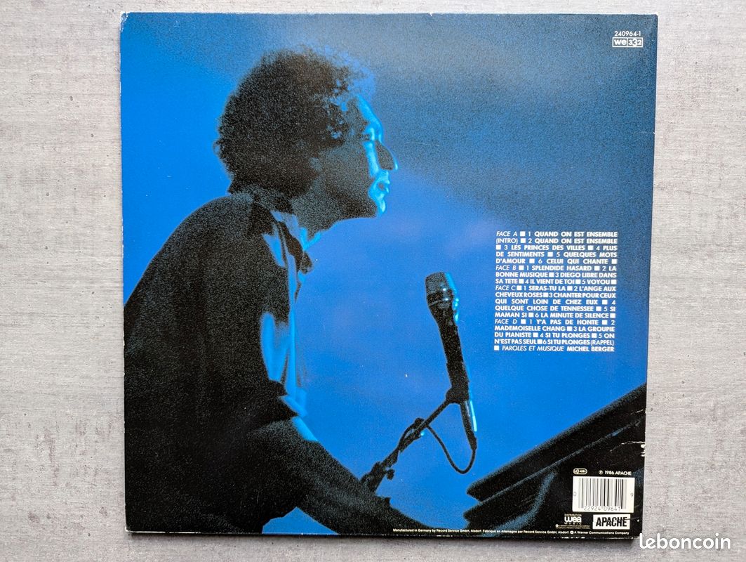 Double LP 33T Michel Berger au zénith original Europe press near mint starmania (image 2)