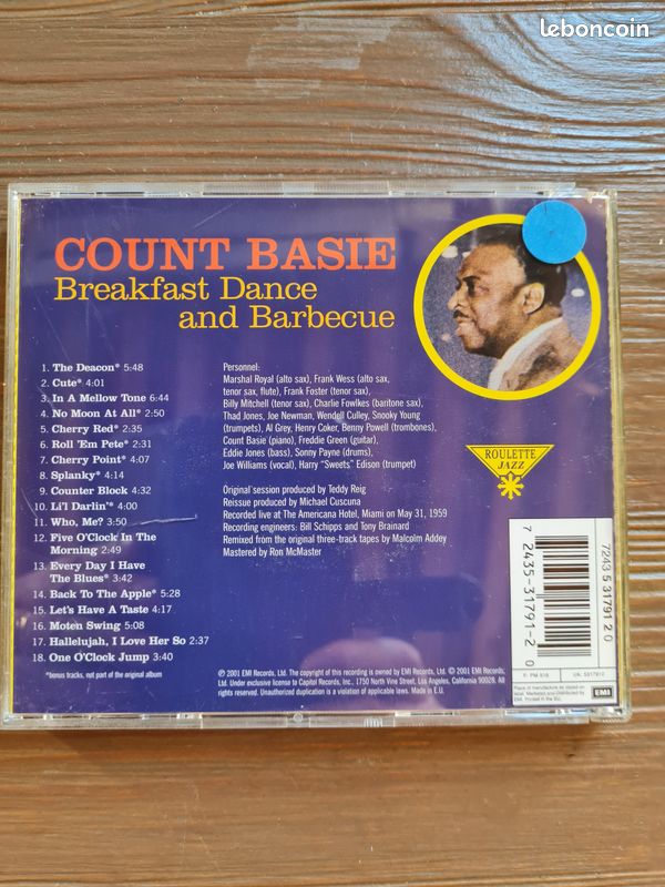 Cd jazz count Basie breakfast dance and barbecue (image 2)