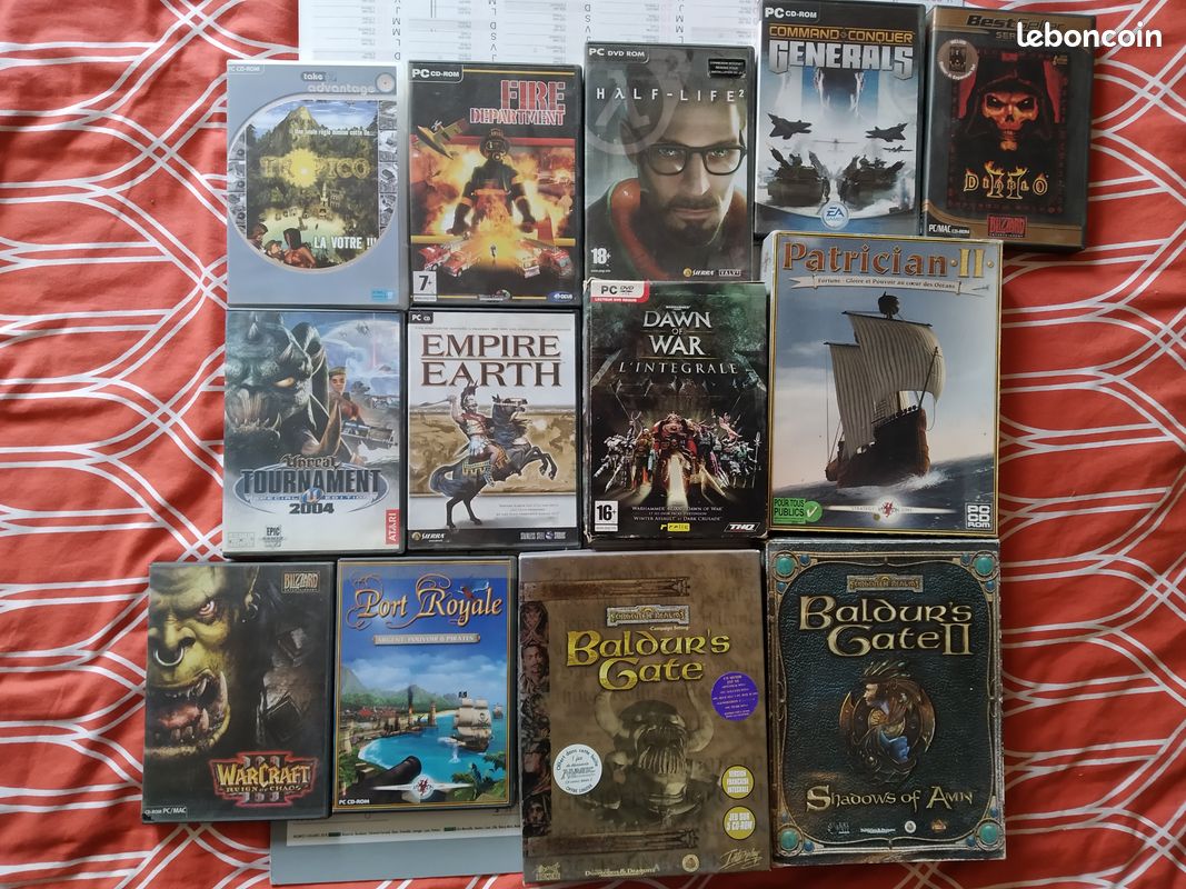 Lot jeux pc diablo baldur gate dawn of war unreal big box etc BIG BOX (image 1)