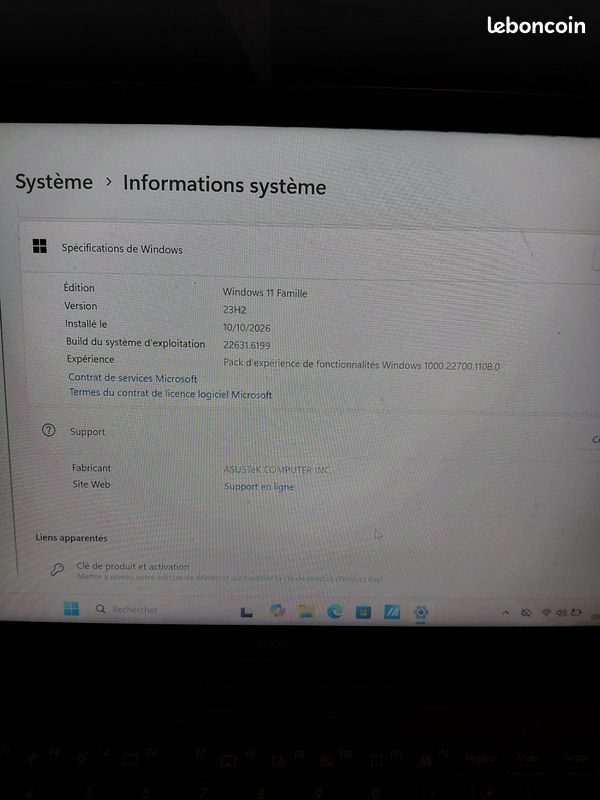 Pc portable VIVOBOOK 2020 windows 11 (image 6)
