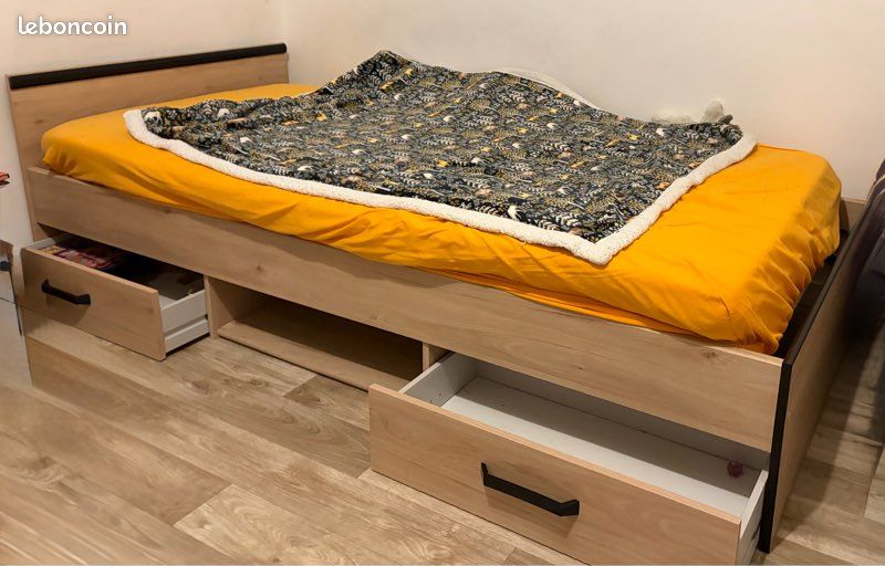 Lit complet 90X190 matelas, surmatelas, sommier (image 1)