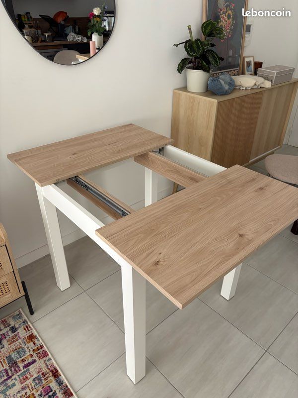 Table carrée extensible 80x80 cm - 120 cm (image 3)
