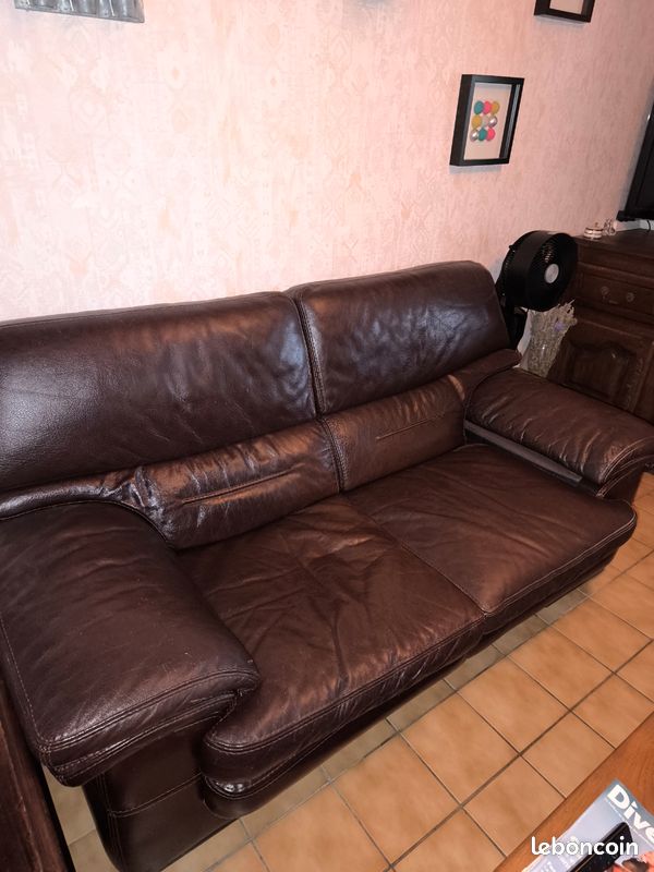 Salon cuir marron (image 3)