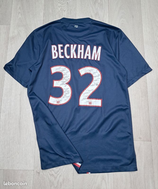 Maillot PSG David Beckham – Bleu, Taille S – Occasion En Bon état (voir Photos)
