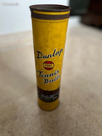 Ancienne Boîte De 4 Balles De Tennis DUNLOP SP – Jaunes Avec Marquage Rouge – Collection Vintage