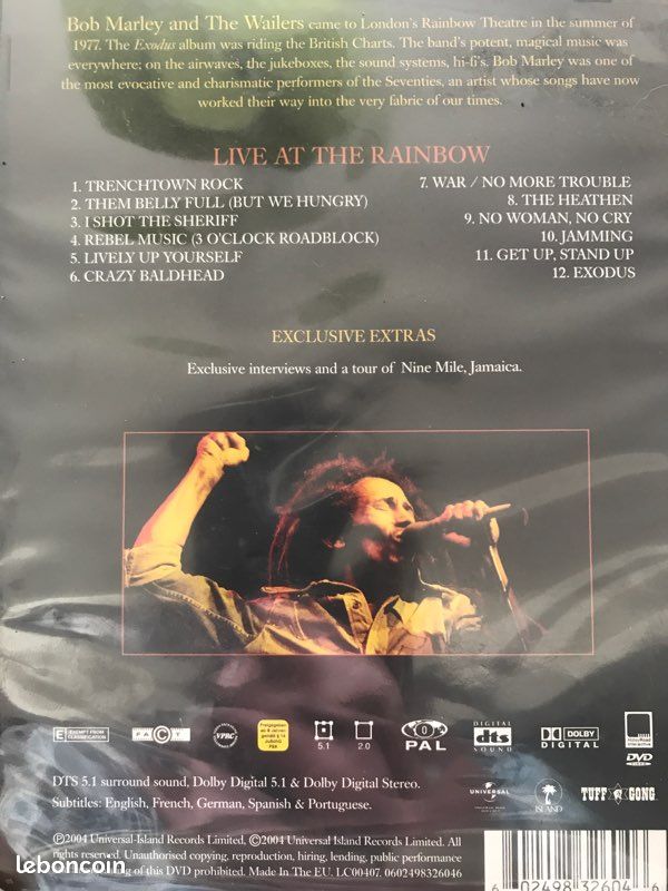 Bob marley "live at the rainbow" (image 2)