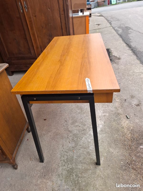 Bureau console deux tiroirs formica vintage (image 4)