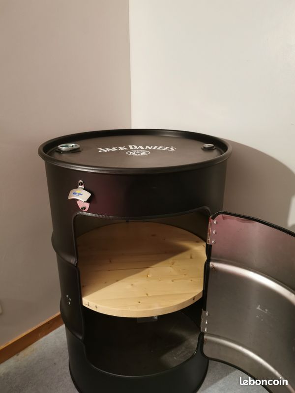Armoire Bar Baril Fût de Décoration Noir Mat 200L | UK