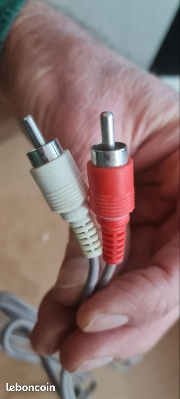 Câble GRIS de connexion stéréo / Câble de raccordement Noir 4 Extrémités : 2 fiches (2 mâles blanc rouge / Cordon noir / 2 fiches TV Out Audio Vidéo Câble auxiliaire 1,2 mètre 120 cm RCA NOM CORDON ? (image 5)