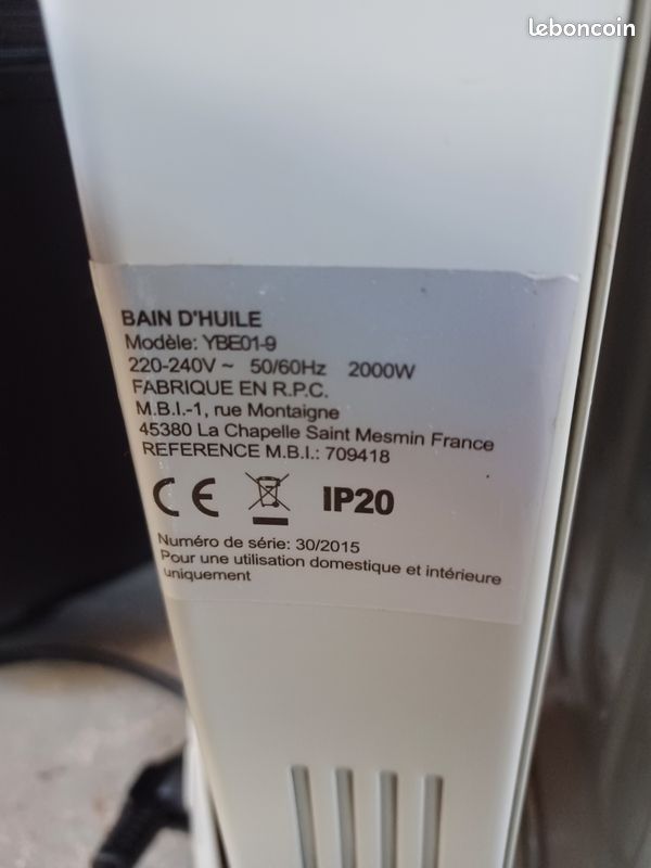 Radiateur bain d'huile neuf (image 1)