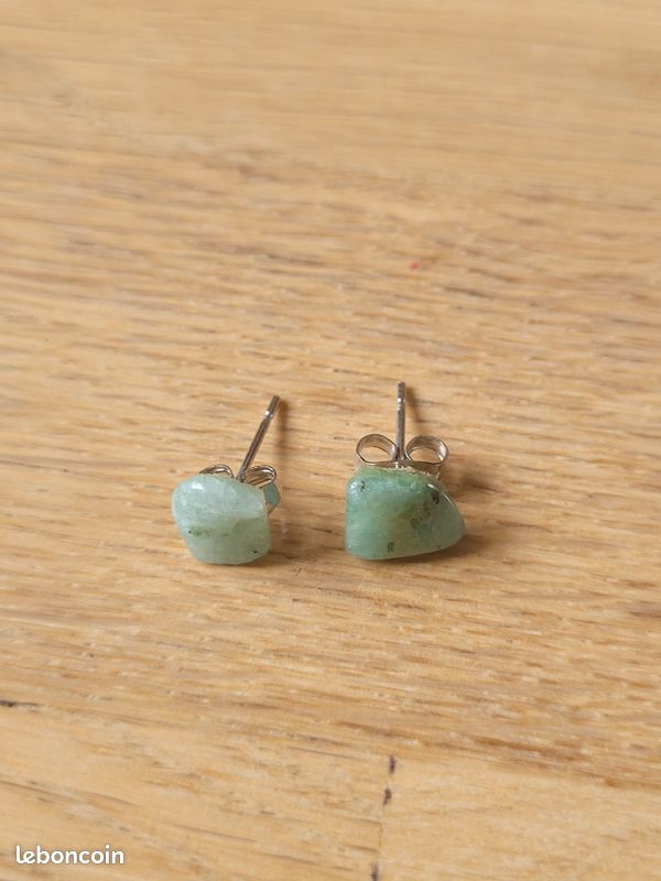 Paire de boucles d'oreilles verte en amazonite (image 3)